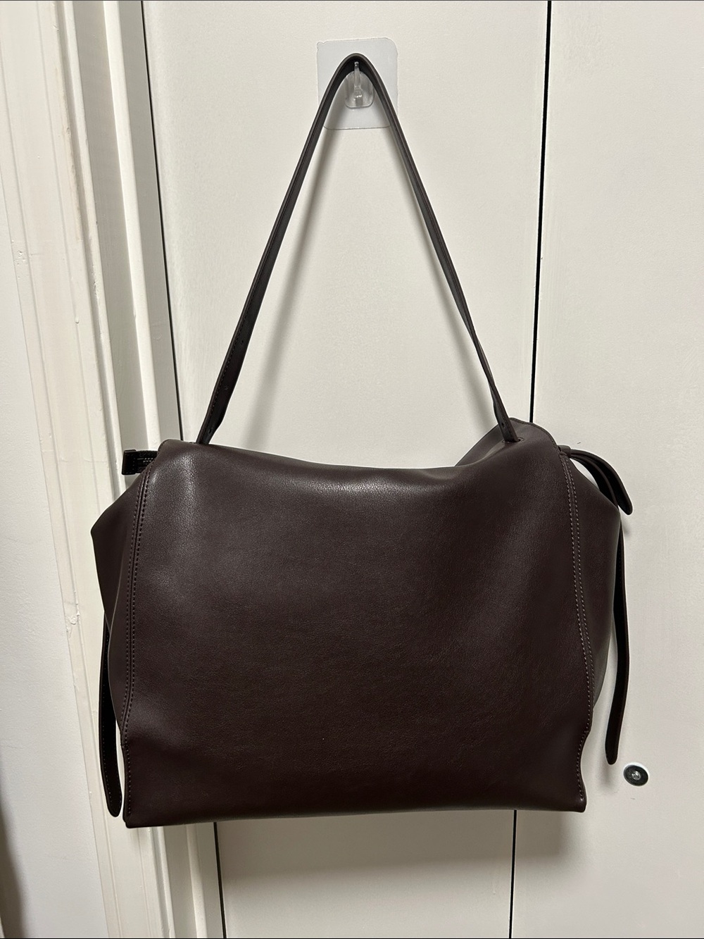 Loeuvre Large Trapeze Shoulder Bag - Dark Brown - Picture 3 of 15